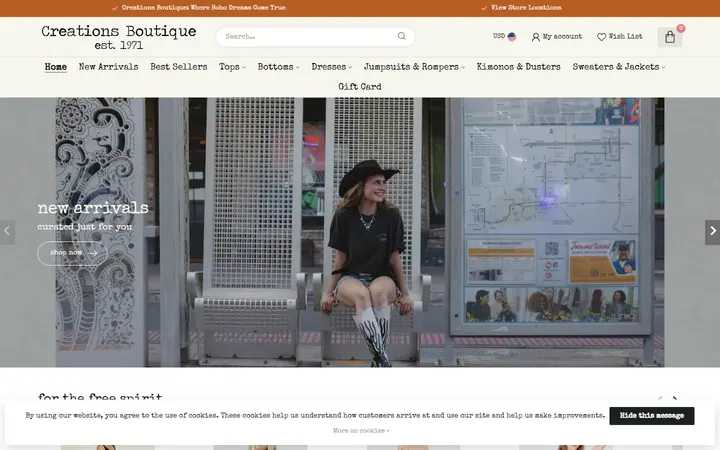 Preview of CREATIONS BOUTIQUE website