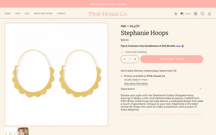 Website page titled Stephanie Hoops – Pink House Colorado