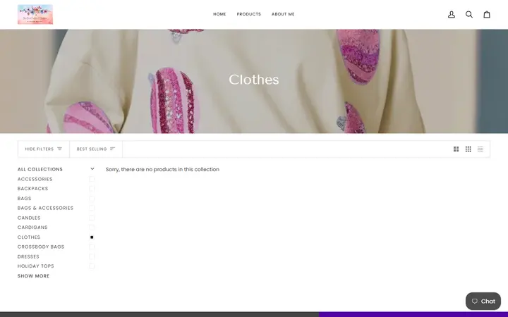 Website page titled Clothes – MaeMadeCreationsandBoutique
