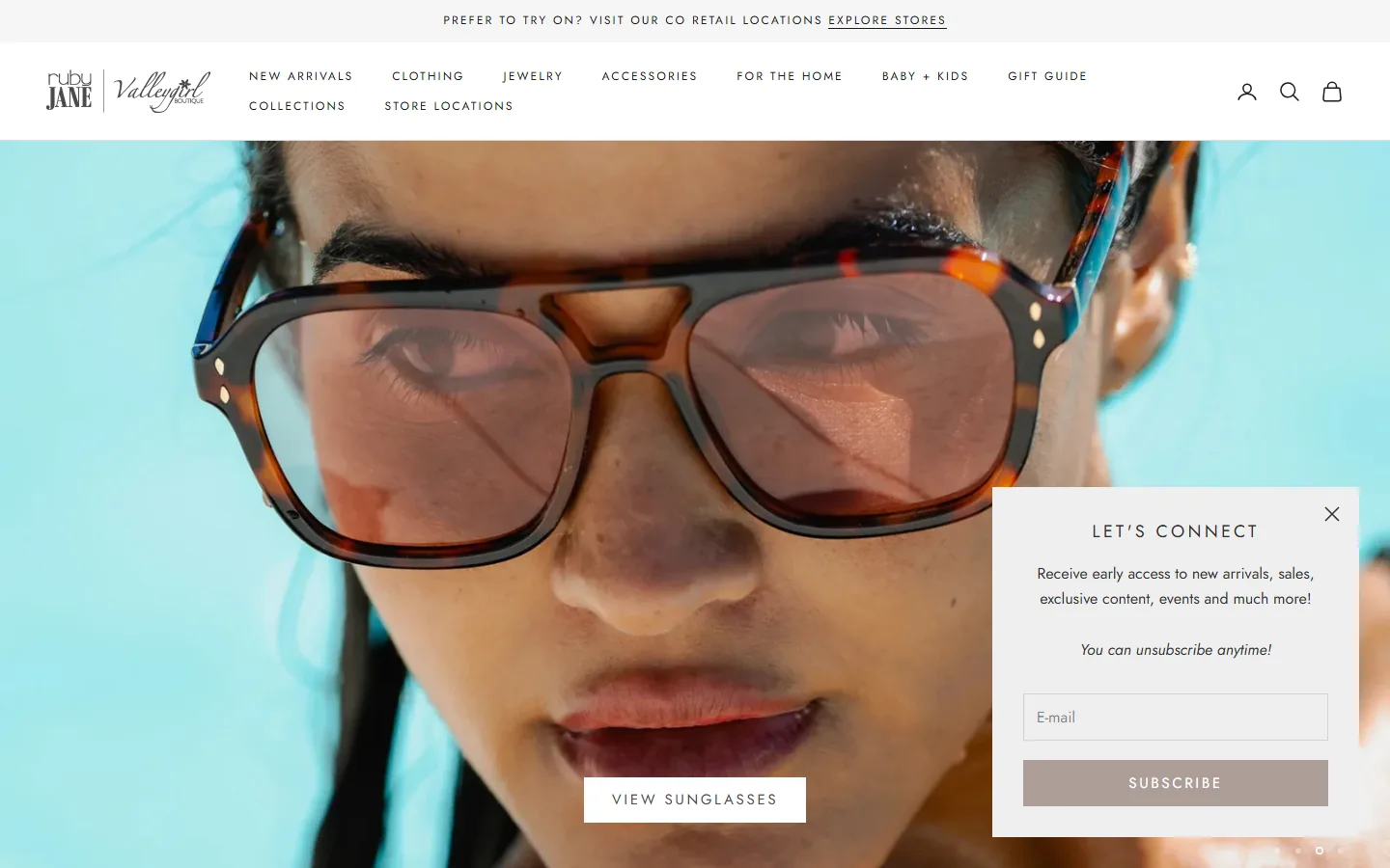 Viewport capture of Ruby Jane Boutique - Denver Highlands website