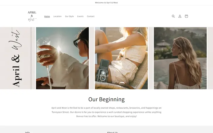 Preview of April & West Boutique website