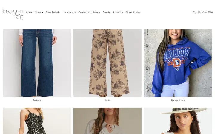 Website page titled Collections – Inspyre Boutique