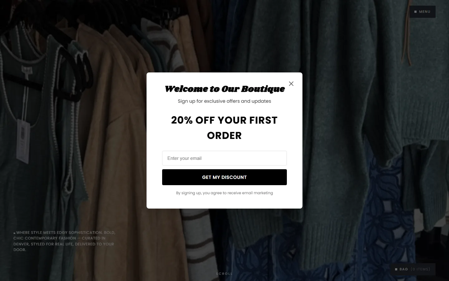 Viewport capture of Stitch Boutique of Denver website