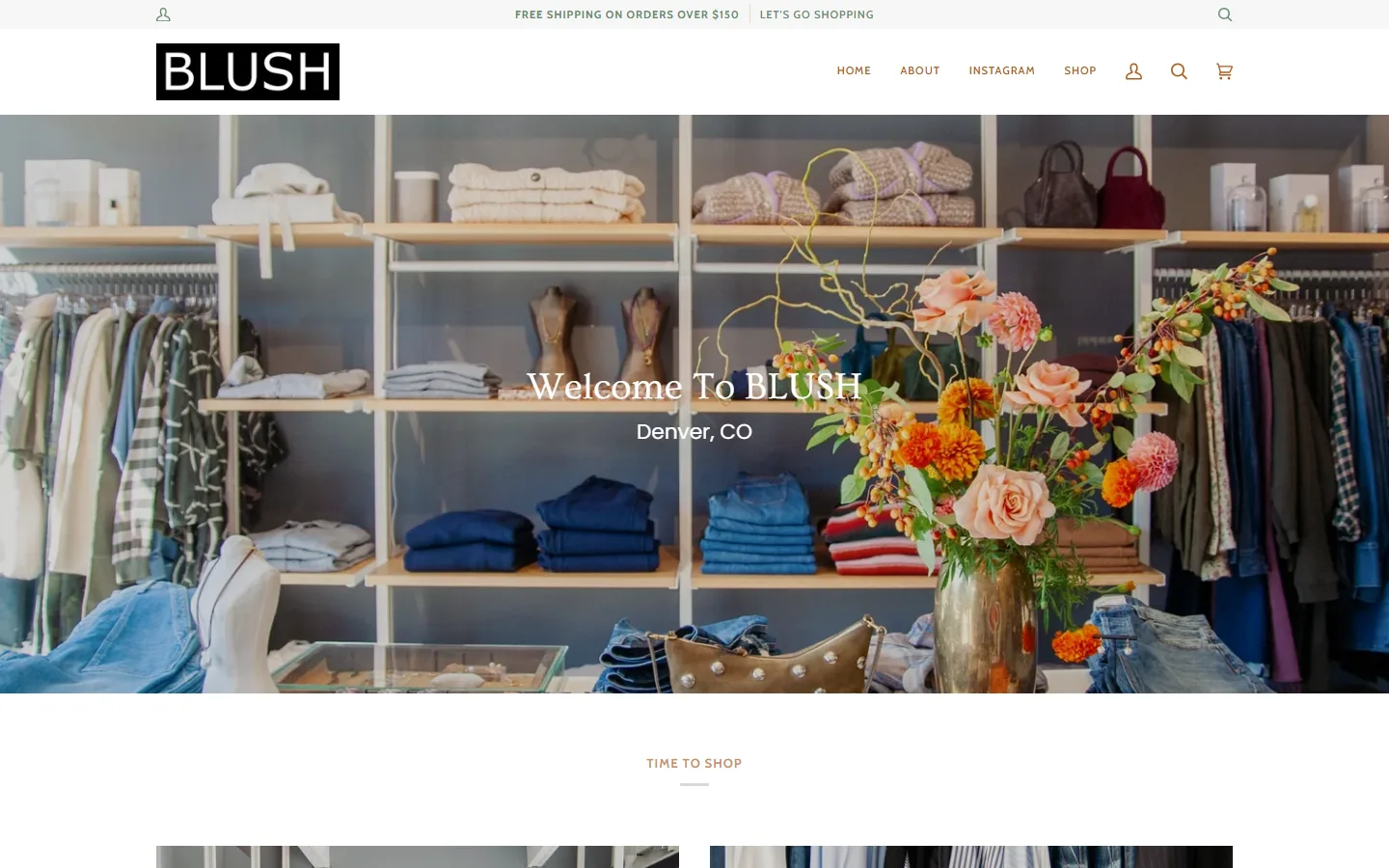 Viewport capture of Blush website