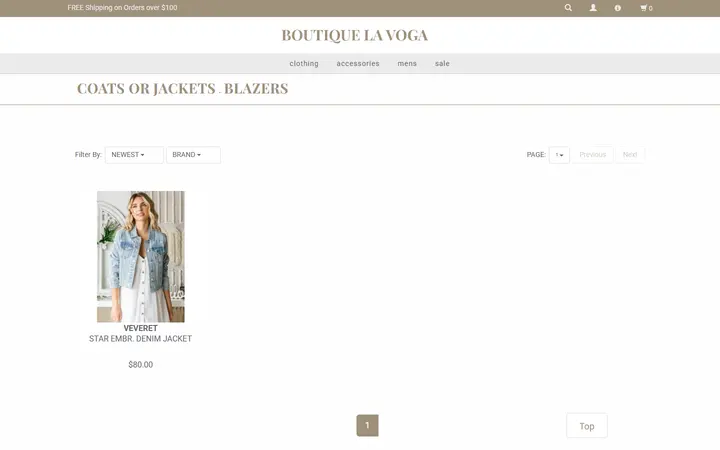 Website page titled Blazers — Boutique La Voga