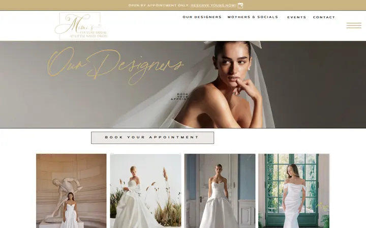 Website page titled Mimi's Couture Bridal at LWD | Our Bridal Designers