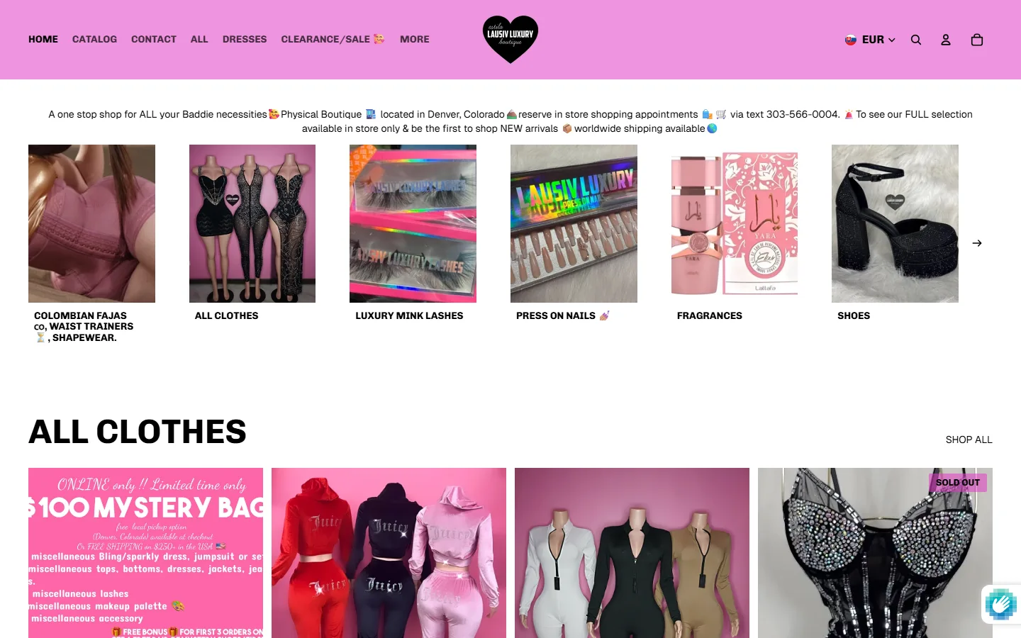 Viewport capture of Estilo lausiv luxury boutique website