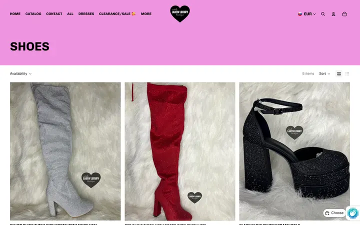 Website page titled Shoes – Estilo lausiv luxury