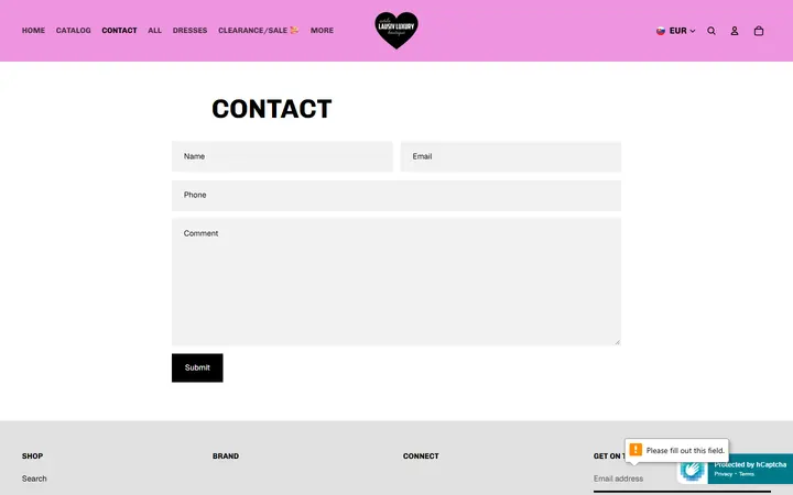 Website page titled Contact – Estilo lausiv luxury