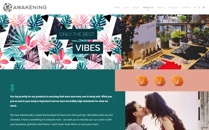 Preview of Awakening Boutique Broadway website