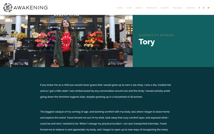 Website page titled The Buzz | Queen City Stories | Tory