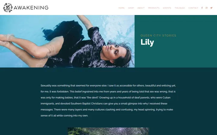 Website page titled The Buzz | Queen City Stories | Lily