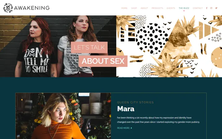 Website page titled The Buzz