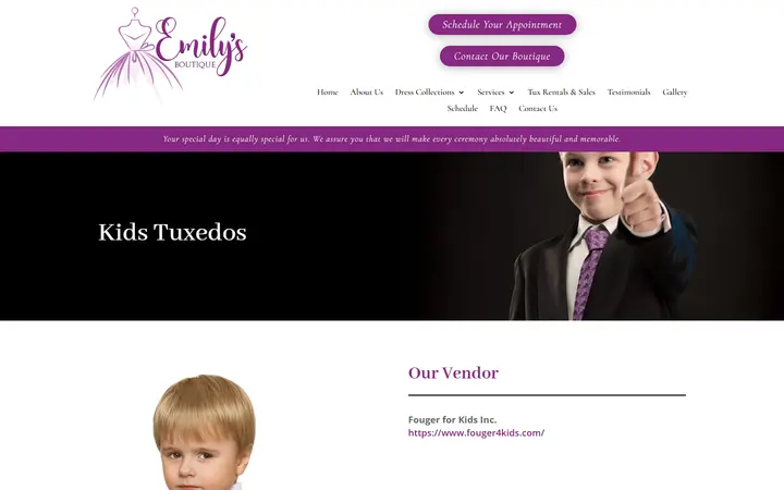 Preview of Emily's Boutique website
