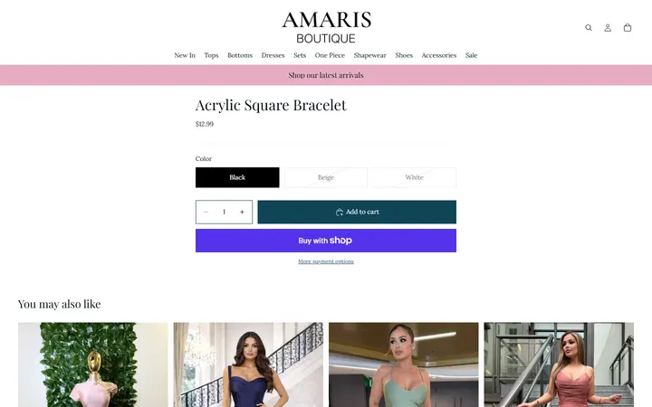 Preview of Amaris Boutique website