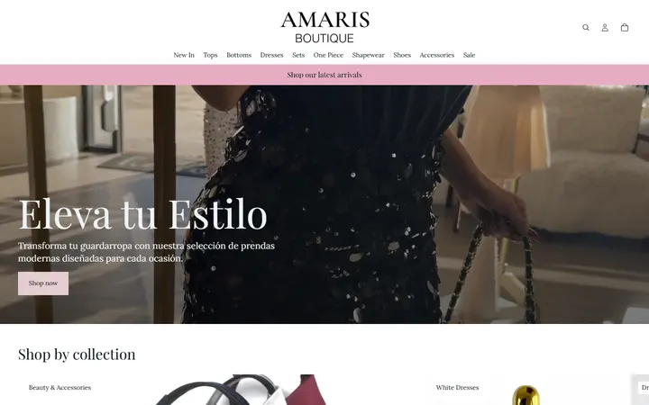 Website page titled shop.amarisboutique.net – Amaris Boutique