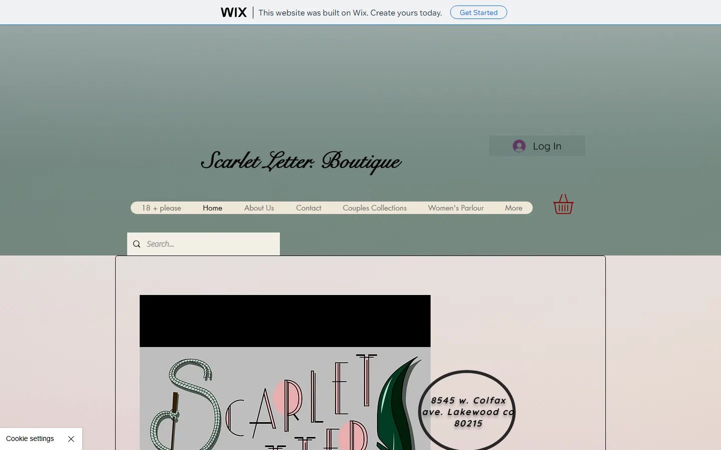 Viewport capture of Scarlet Letter Boutique website