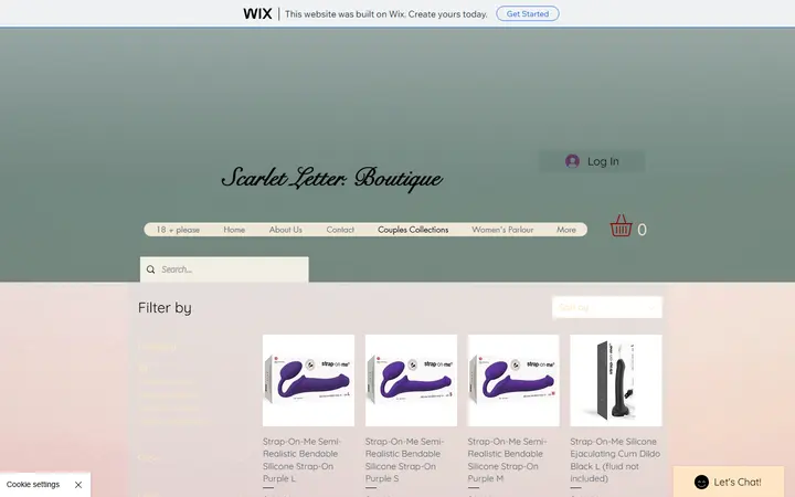 Website page titled Couples Collections | The Scarlet Letter