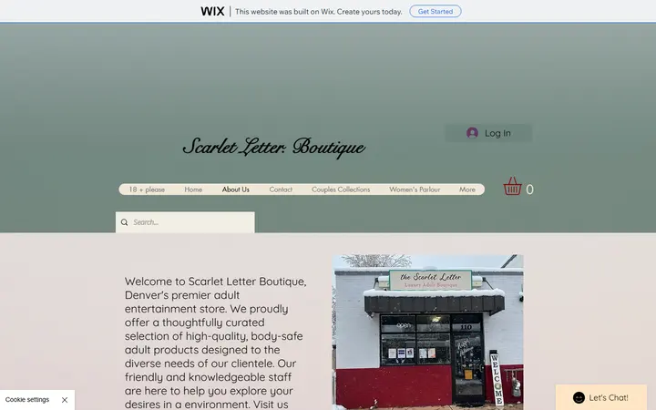 Website page titled About Us | The Scarlet Letter