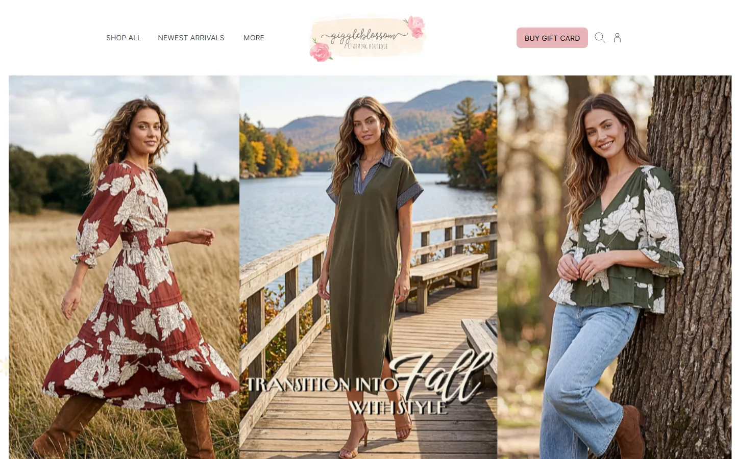 Viewport capture of Giggleblossom Boutique website