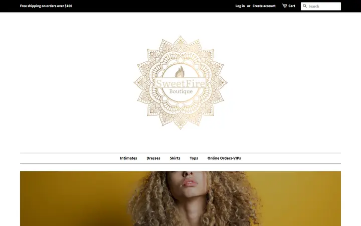 Preview of SweetFire Boutique website