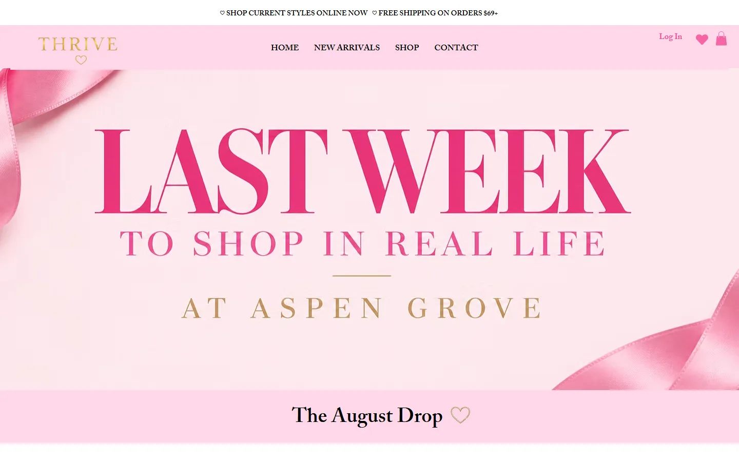 Viewport capture of Thrive website