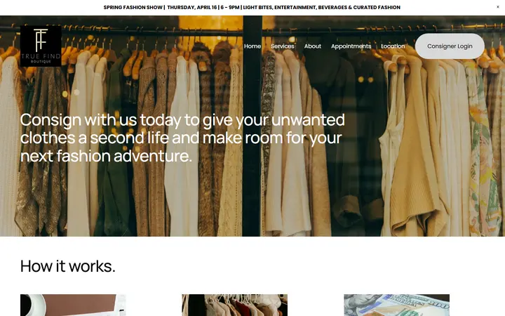 Website page titled General 2 — True Find Boutique