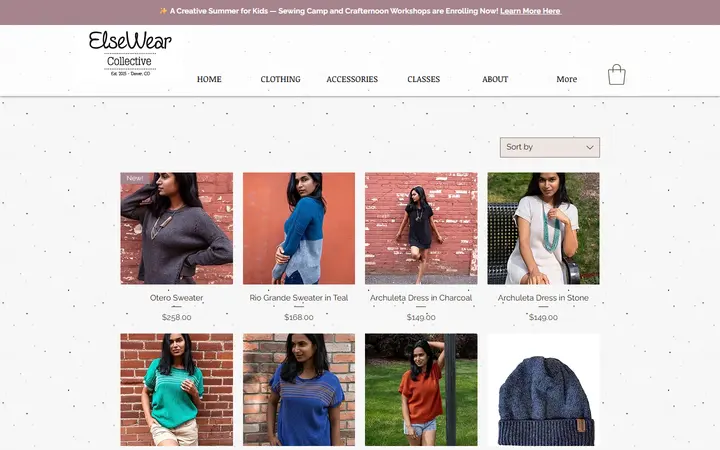 Website page titled Shop | Denver | ElseWear Collective