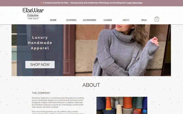 Website page titled About | United States | ElseWear Collective