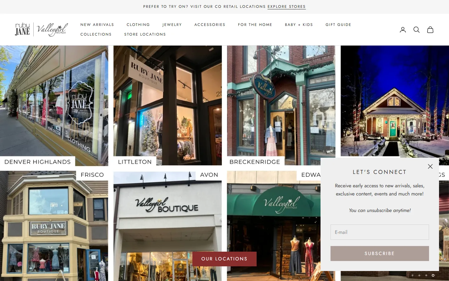 Viewport capture of Ruby Jane Boutique - Littleton website