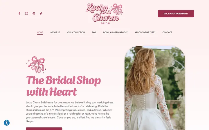 Preview of Lucky Charm Bridal website