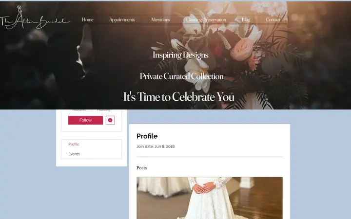 Preview of The Altar Bridal website