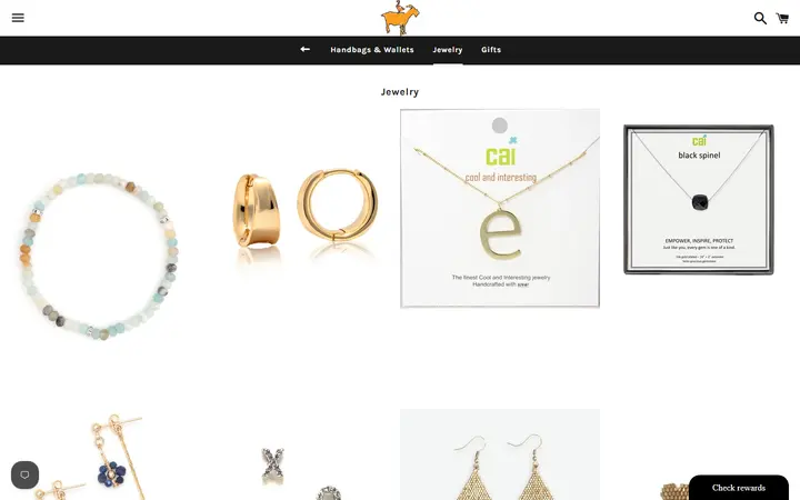 Website page titled Jewelry – Goose & the Goat
