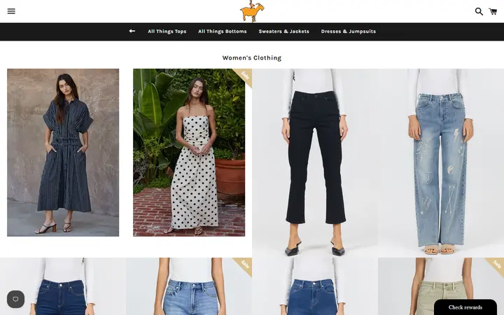 Website page titled Women's Clothing – Goose & the Goat