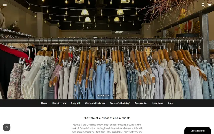 Preview of Goose & the Goat Shoes, Clothing, Accessories website
