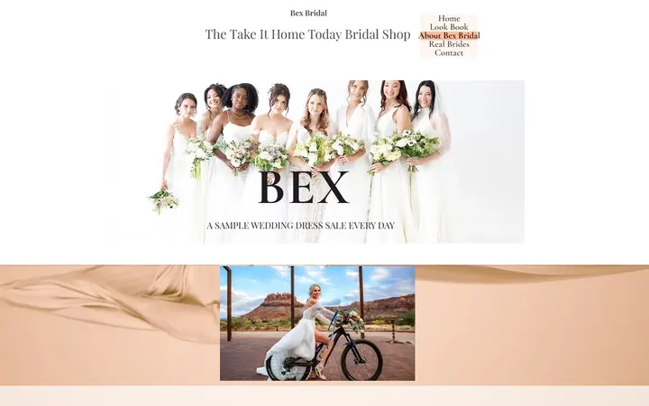 Website page titled Find An Affordable Wedding Dress Near Me