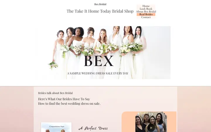 Website page titled REAL BRIDES ADVICE BEST Wedding Dress Price and EXPERIENCE