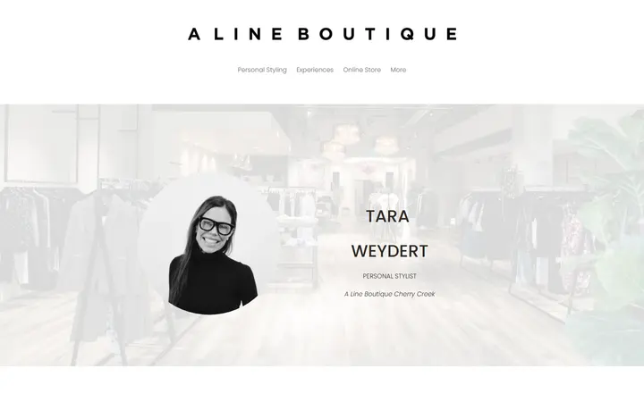 Website page titled Tara — A Line Boutique
