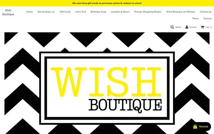 Website page titled Clothing and Accessories Boutique in Denver, CO - Wish Boutique Denver