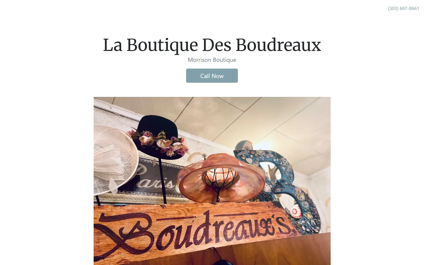 Viewport capture of La Boutique Des Boudreaux website