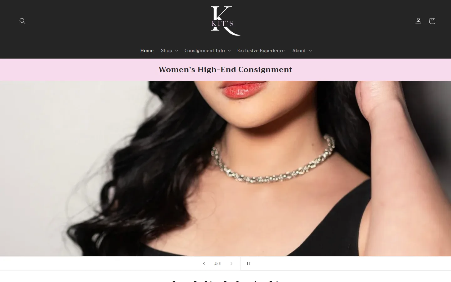 Viewport capture of Kit's Boutique website