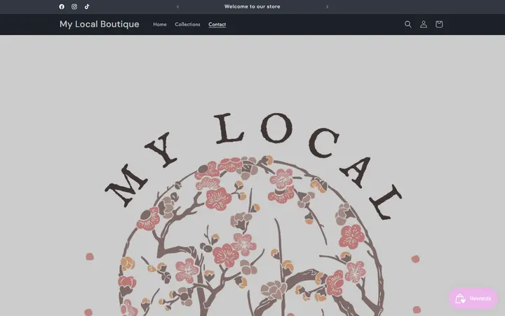 Website page titled Contact – My Local Boutique