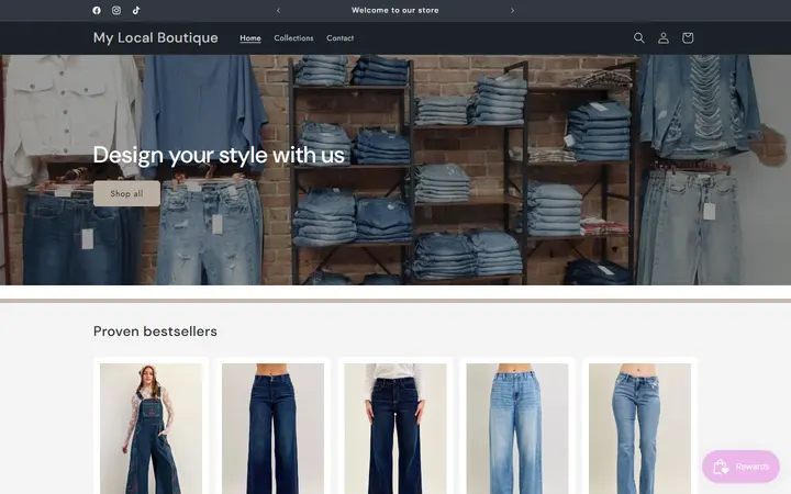 Preview of My Local Boutique website
