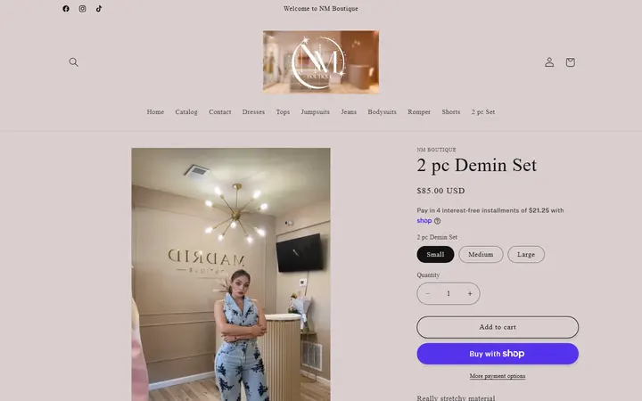 Preview of NM Boutique website