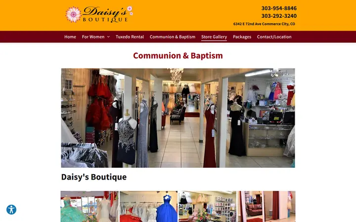Website page titled Daisy's Boutique Photo Gallery | Denver, CO
