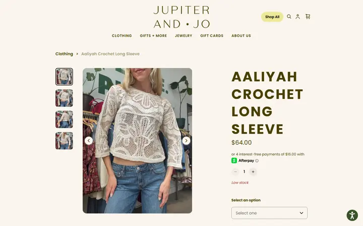 Preview of Jupiter & Jo website