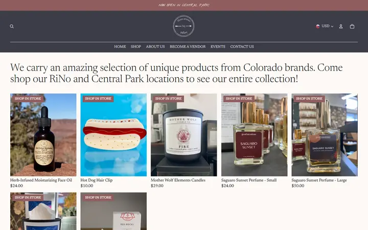 Website page titled Bath & Body – Three Arrows Gallery