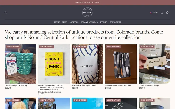 Website page titled Products – Three Arrows Gallery
