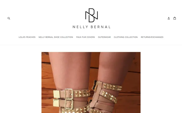Website page titled Keila Nude Platform Heels – nellybernalcollection.com