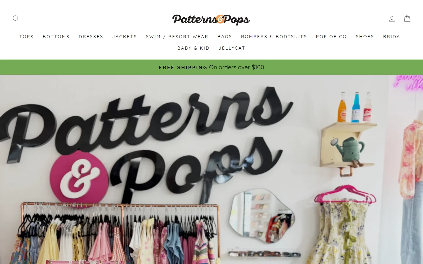 Viewport capture of Patterns & Pops website